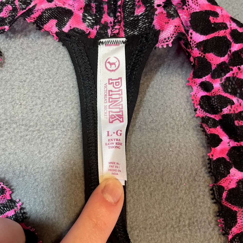 Victoria's Secret PINK 2011 Extra Low Rise Thong Panty Animal Print Leopard - Picture 4 of 6